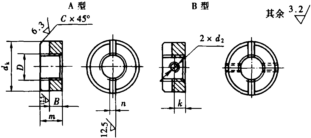 9.带槽圆螺母(GB/T817—1988)